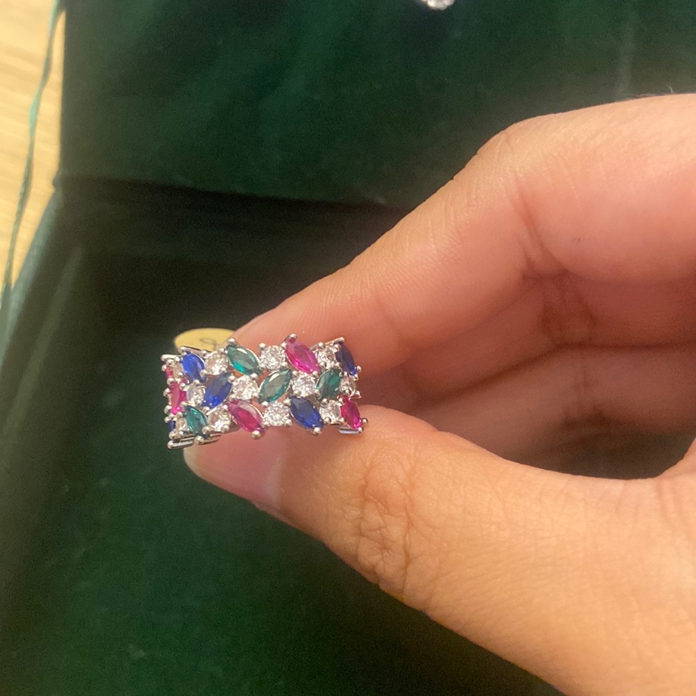Sterling Silver Multicolor Ring